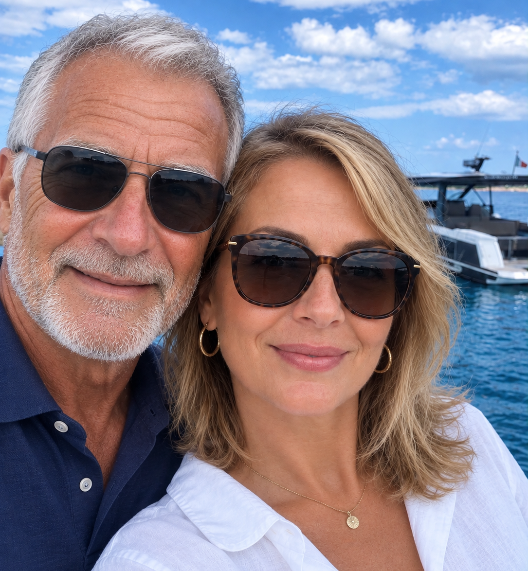 Adrien, 66 ans (Ajaccio, Corse) et Elena, 56 ans (ville natale Kiev, puis installée en France depuis le début de la guerre)